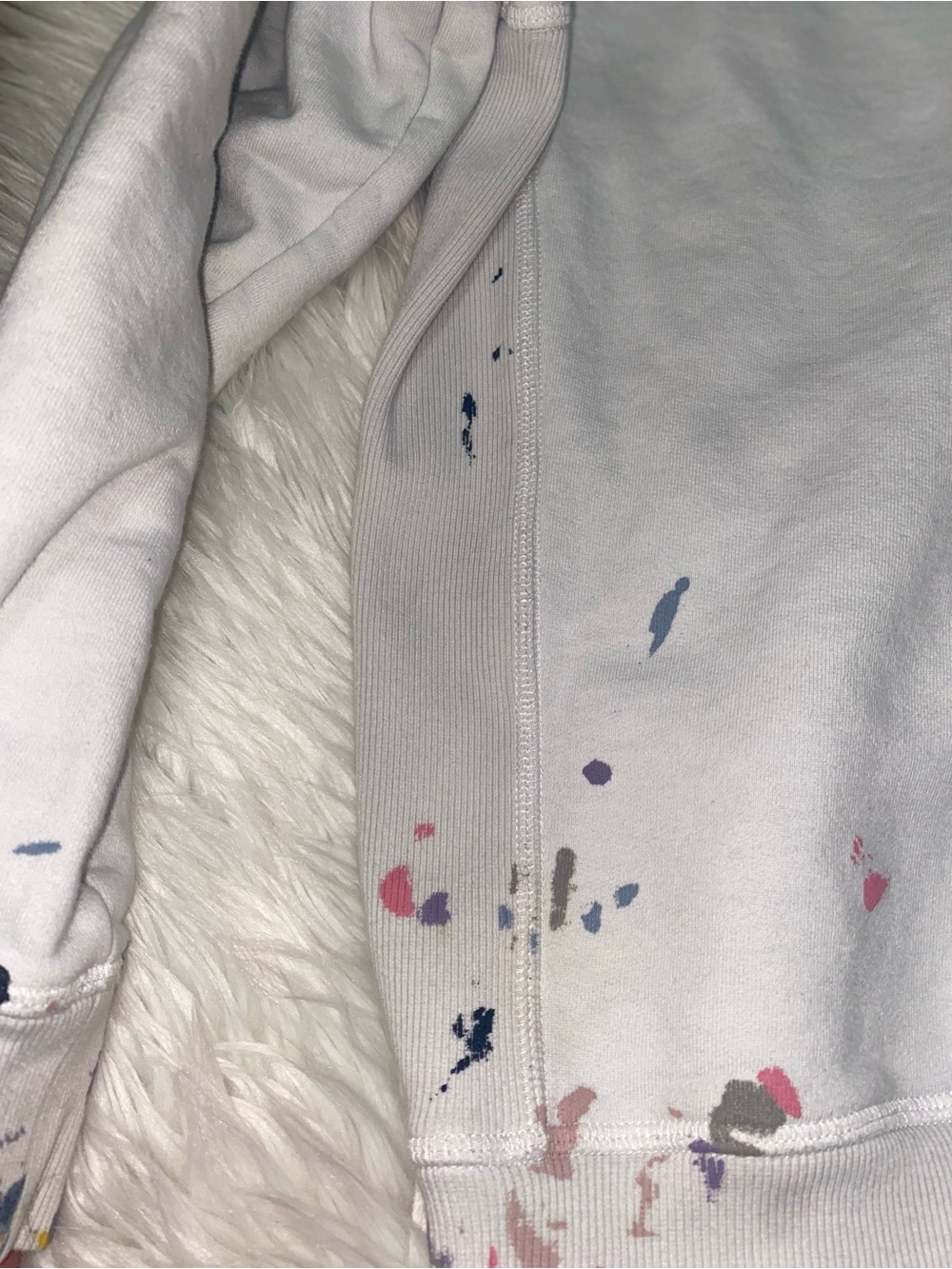 Dior White Paint-Splatter Logo Sweatshirt- Medium - Picture 9 of 12